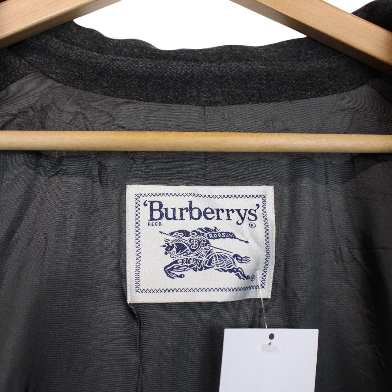 Vintage 90s Burberry Dark Grey Cashmere Wool Blend Coat