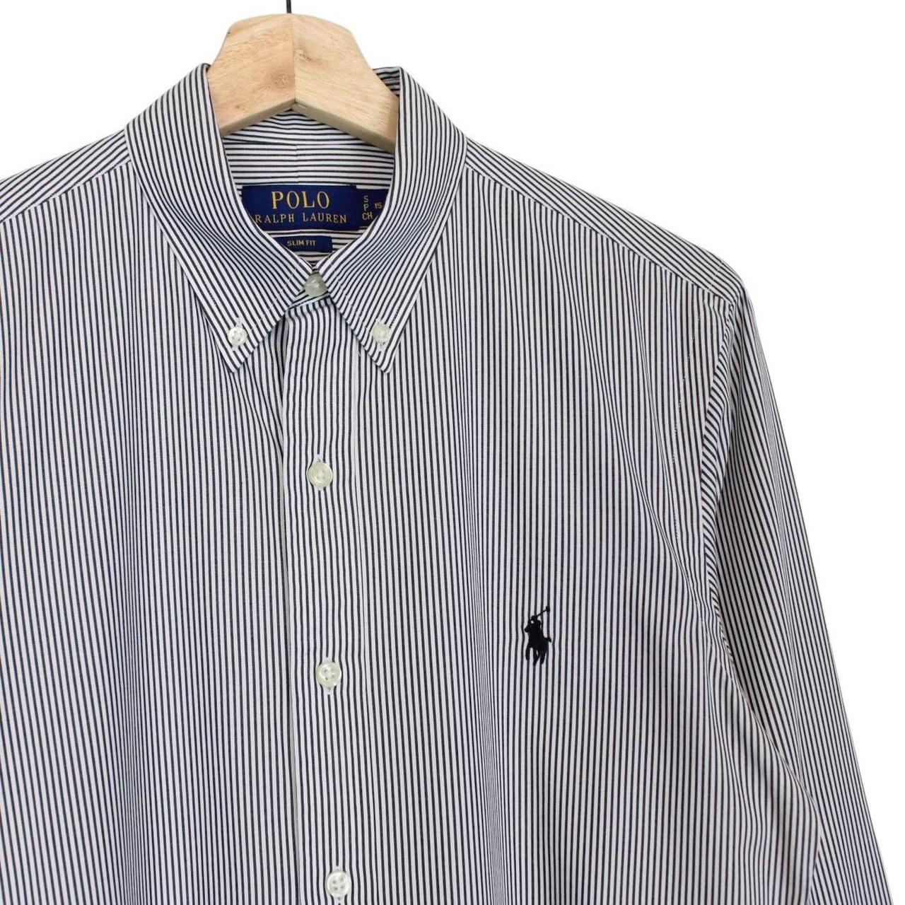 Polo Ralph Lauren Black and White Striped Long Sleeve Cotton Shirt