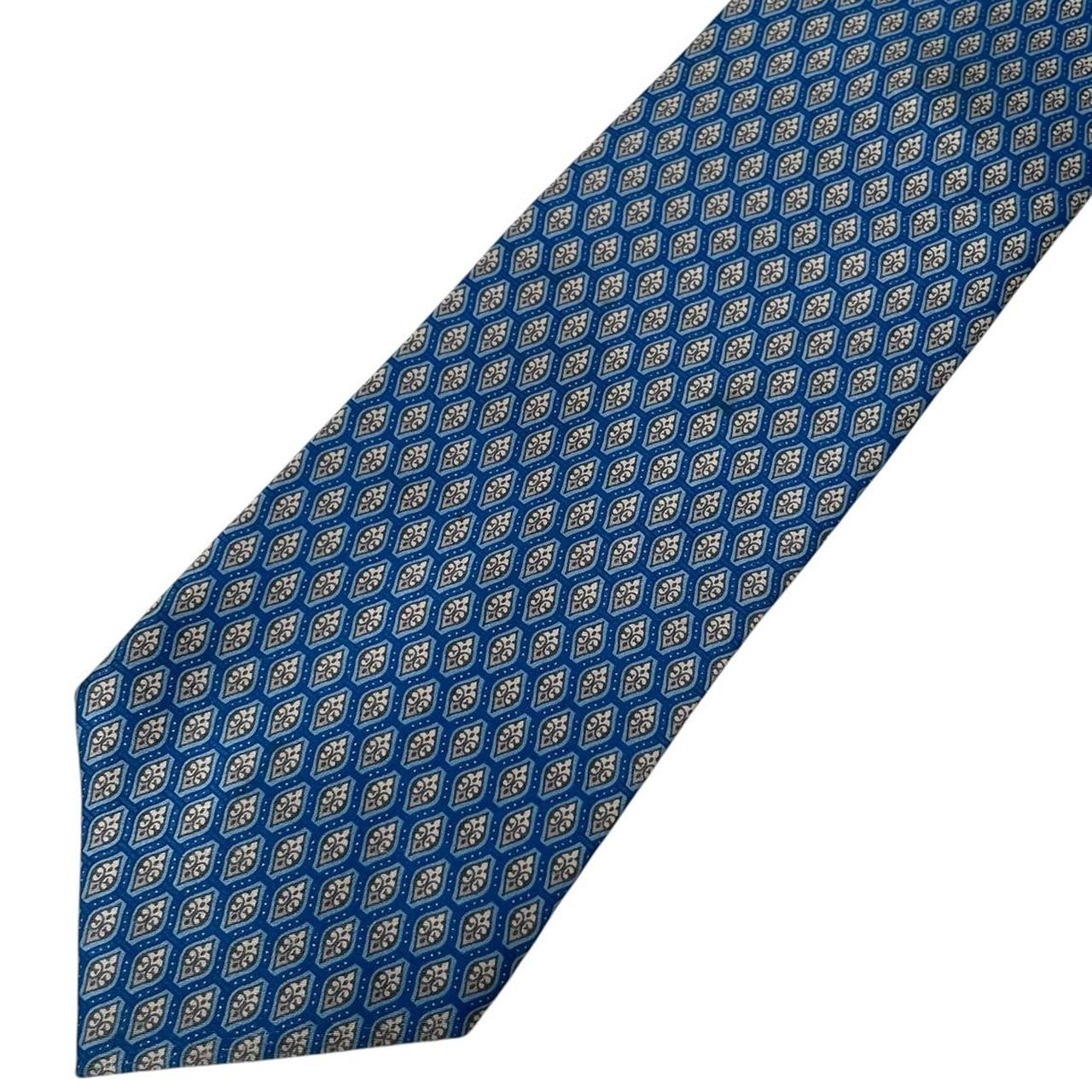Ermenegildo Zegna Blue Geometric Silk Tie