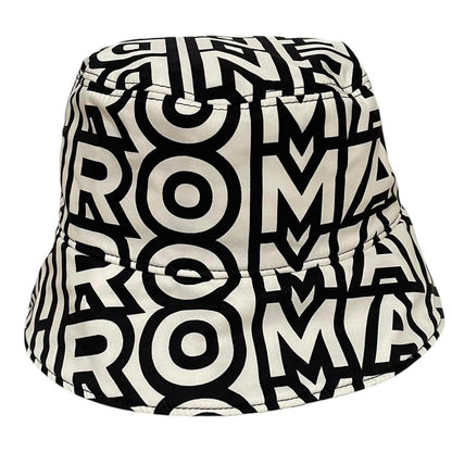 Fendi Roma x Marc Jacobs Black and White Monogram Logo Print Bucket Hat