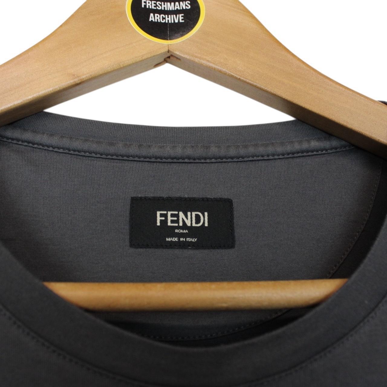 Fendi Dark Grey Bag Bug Eyes Short Sleeve Cotton T-Shirt