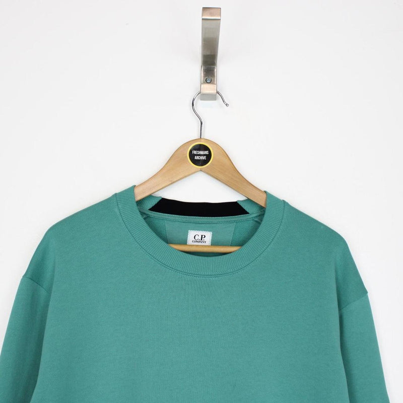 CP Company Green Goggle Lens Cotton Sweatshirt Jumper