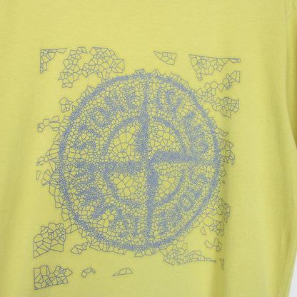 Stone Island SS 2019 Yellow Short Sleeve Logo Print Cotton T-Shirt