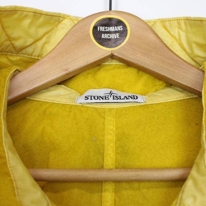 Stone Island AW 2018 Yellow Full Zip Lamy Flock Nylon Hooded Jacket