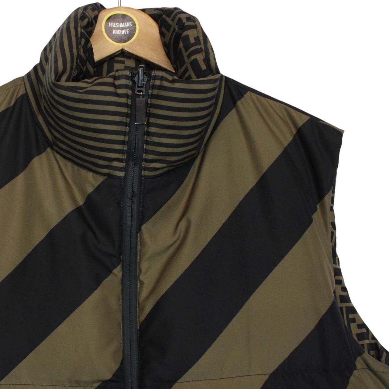 Fendi Brown and Black Zucca Monogram Reversible Down Gilet / Bodywarmer