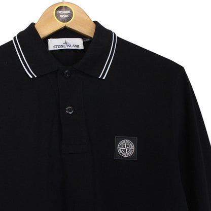 Stone Island AW 2017 Black Long Sleeve Compass Polo Shirt
