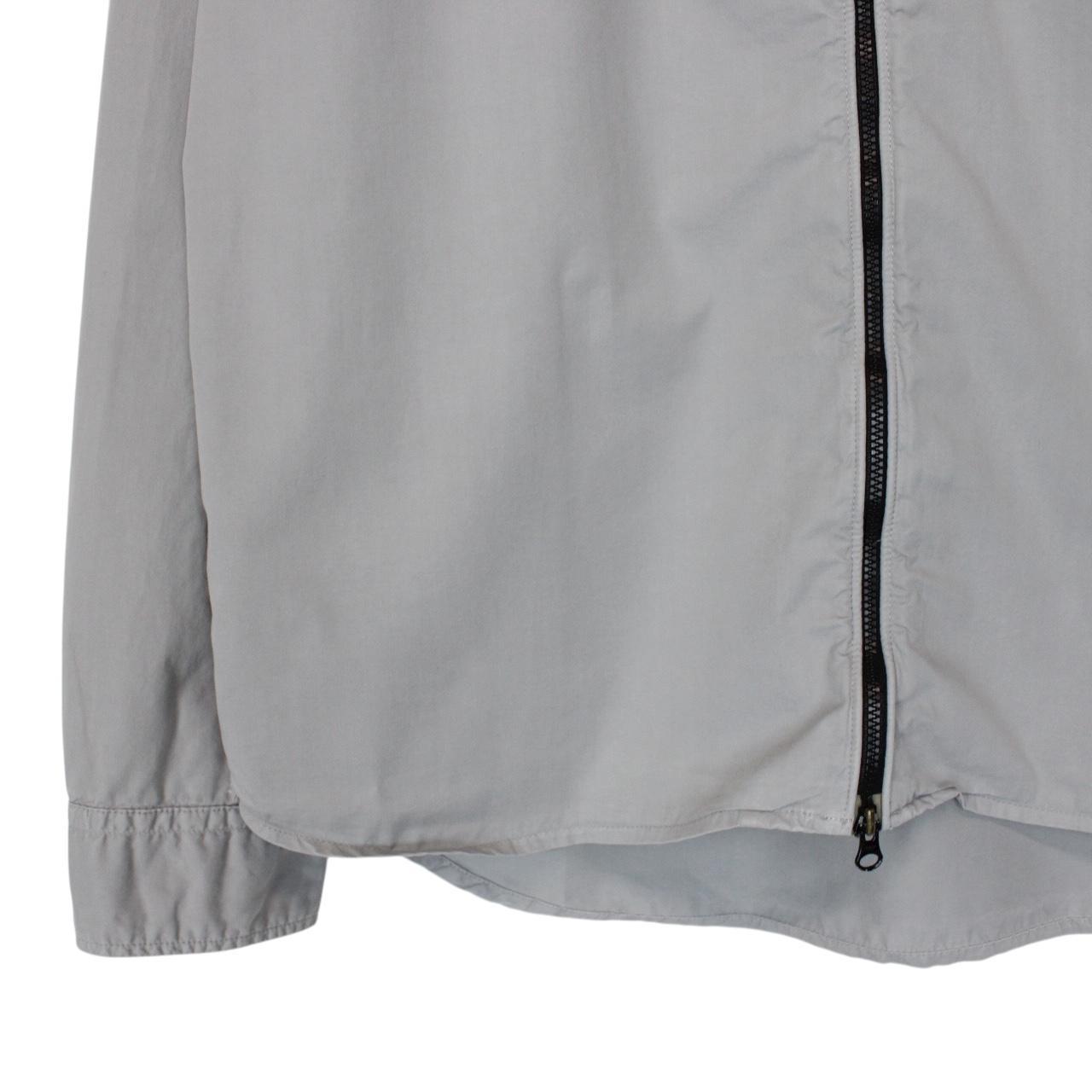 CP Company Grey Full Zip Cotton Lens Overshirt