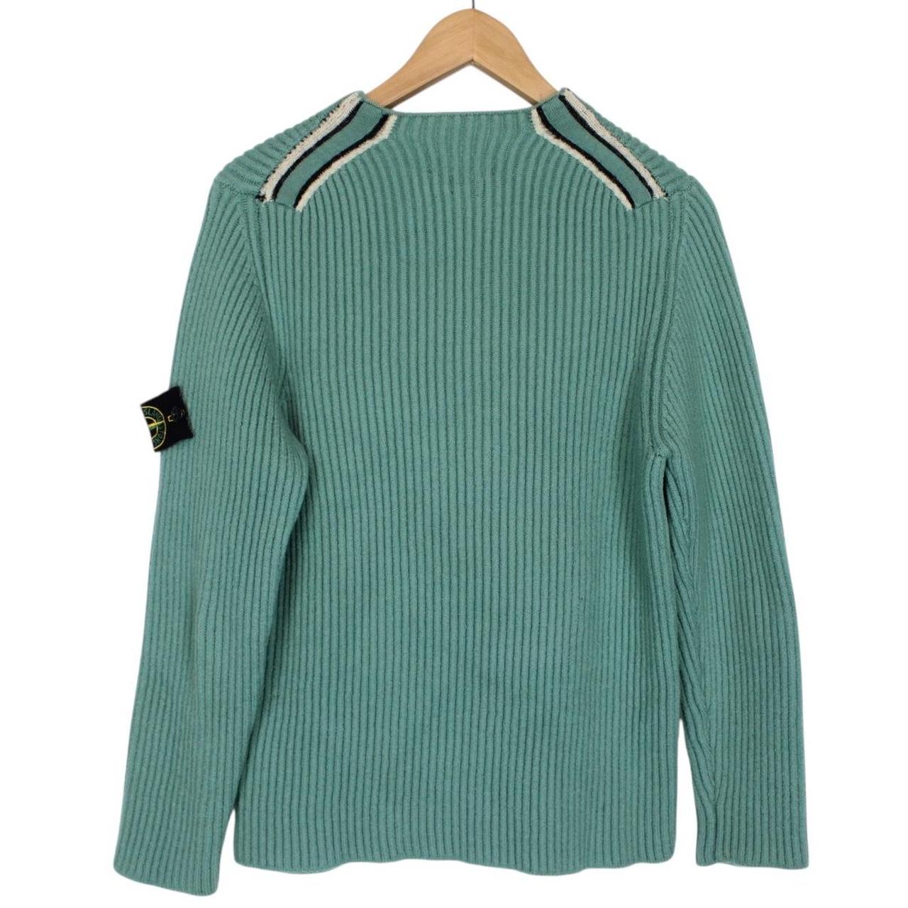 Vintage Stone Island AW 2005 Green Ribbed Wool Knit Jumper