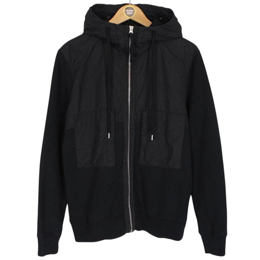 CP Company Black Diagonal Fleece Goggle Lens Hoodie Jumper