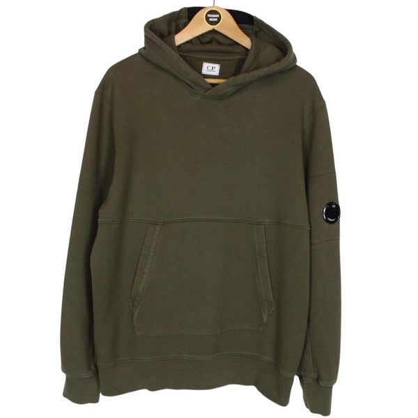CP Company Khaki Green Pullover Lens Hoodie Jumper