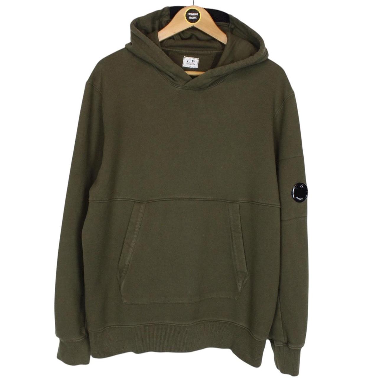 CP Company Khaki Green Pullover Lens Hoodie Jumper