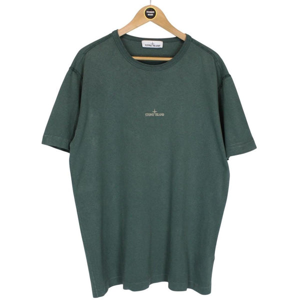 Stone Island AW 2019 Green Short Sleeve Logo Print T-Shirt