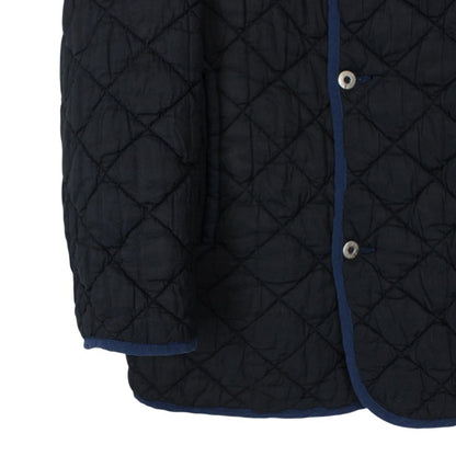 Vintage 80s Stone Island Navy Blue Polyester Microfibre Quilted Jacket