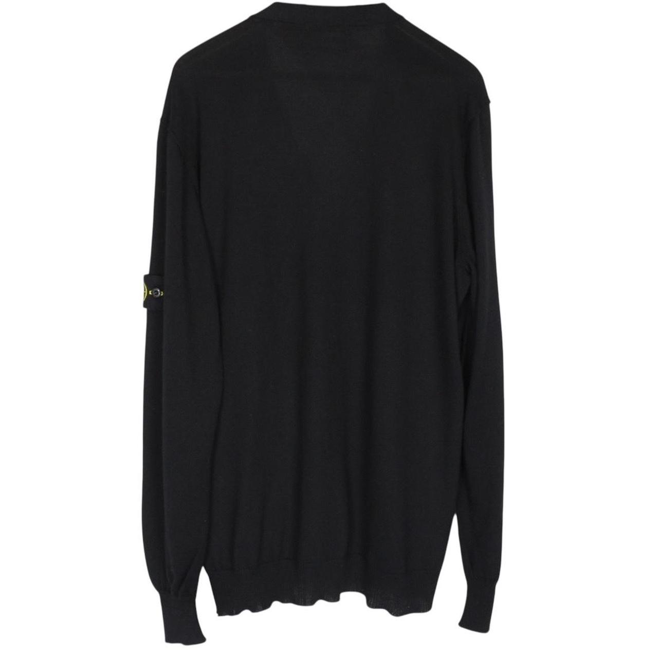 Stone Island AW 2024 Black Virgin Wool Knit Button Up Cardigan