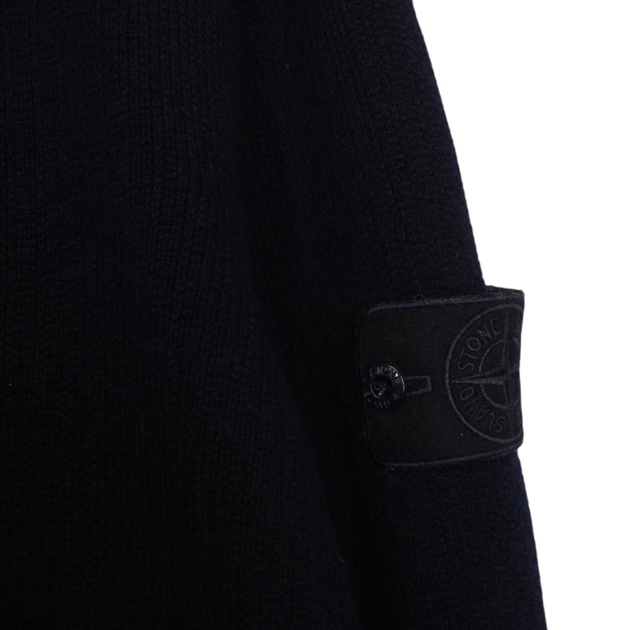 Stone Island Ghost AW 2022 Navy Blue Cashmere Knit Full Zip Jumper