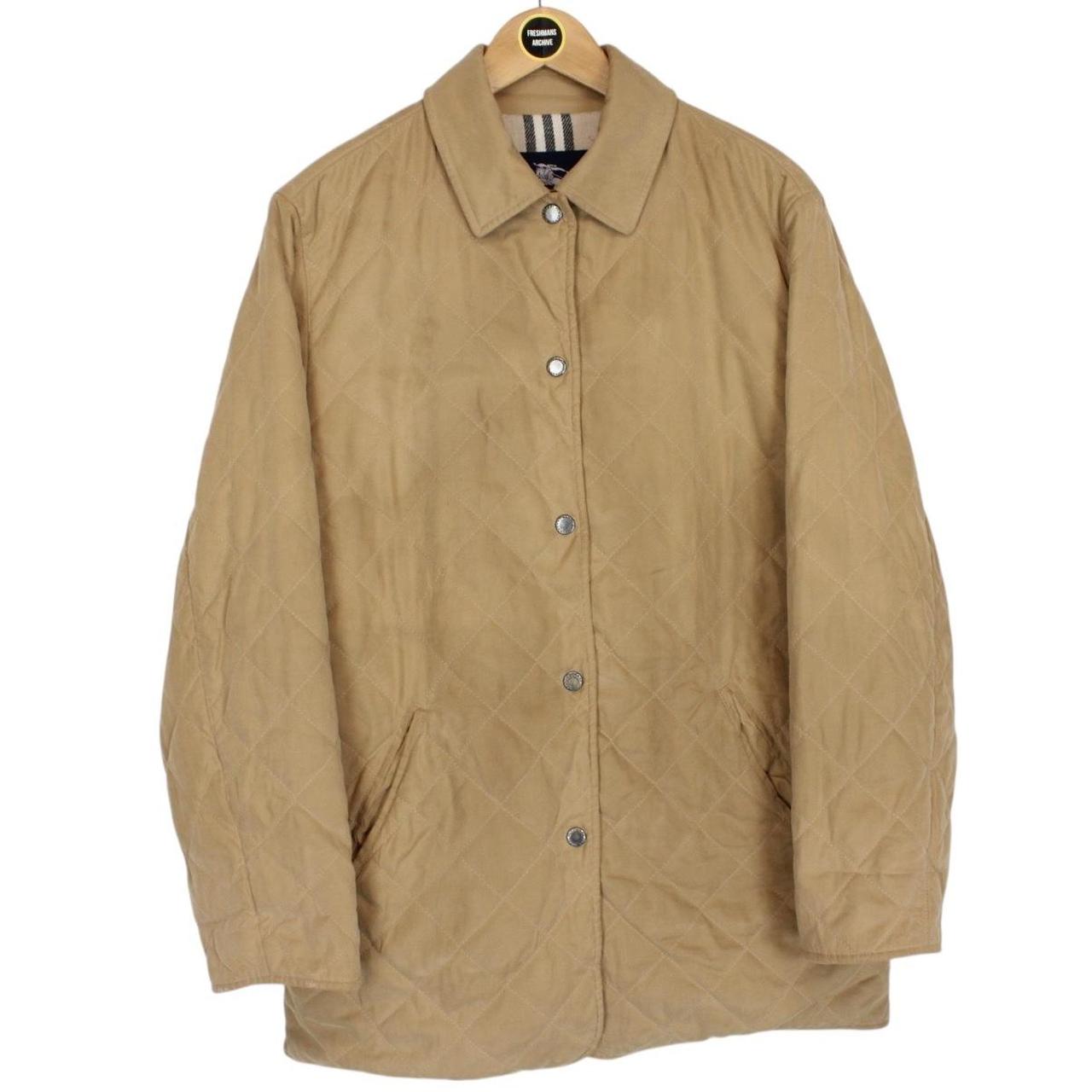 Vintage Burberry London Tan Brown Nova Check Lined Quilted Jacket