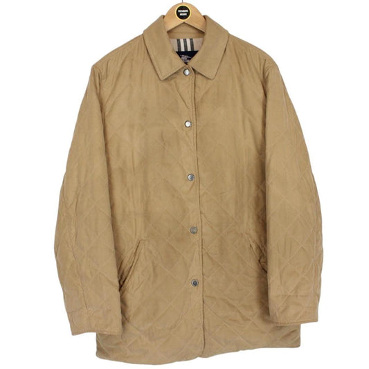 Vintage Burberry London Tan Brown Nova Check Lined Quilted Jacket