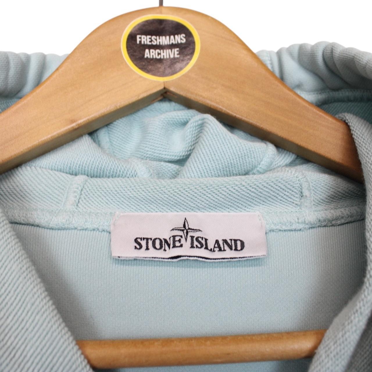 Stone Island SS 2022 Light Blue Cotton Hoodie Jumper
