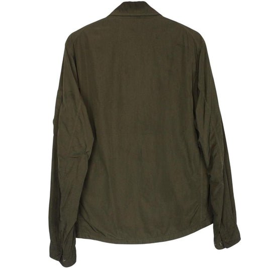 CP Company Khaki Green Chrome Nylon Garment Dyed Lens Overshirt Jacket
