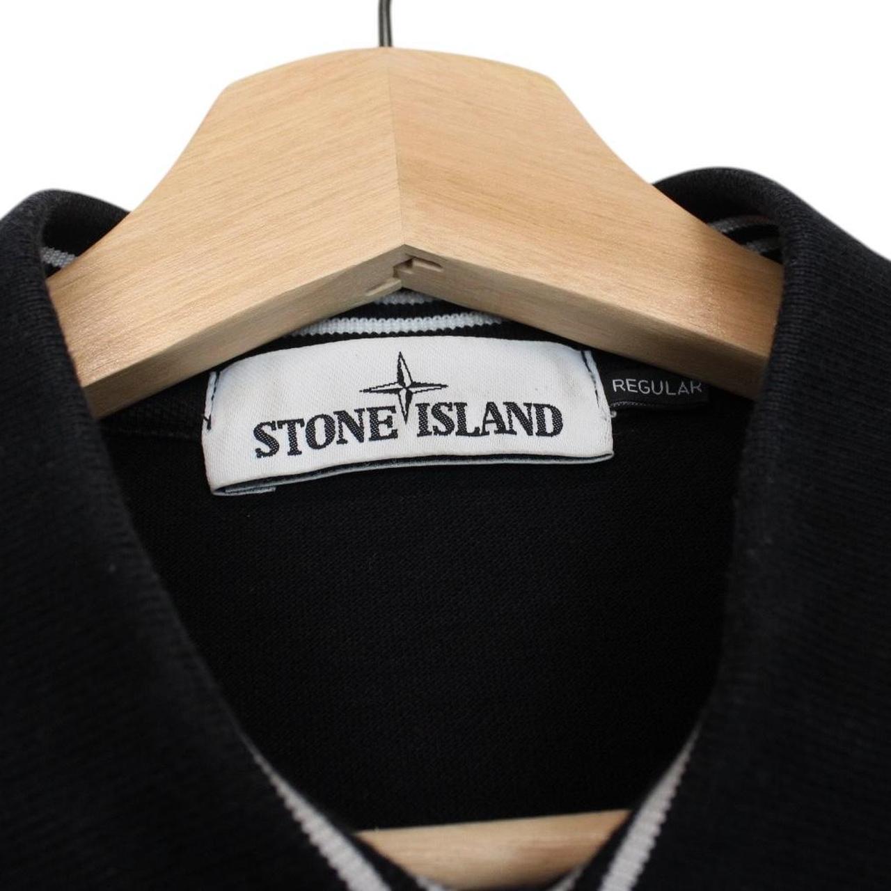 Stone Island Black Long Sleeve Compass Polo Shirt