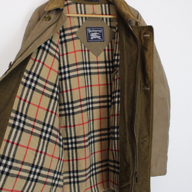 Vintage 90s Burberry Brown Nova Check Cotton Quilted Jacket