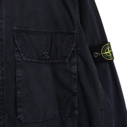 Stone Island AW 2021 Navy Blue Full Zip Cotton Overshirt Jacket