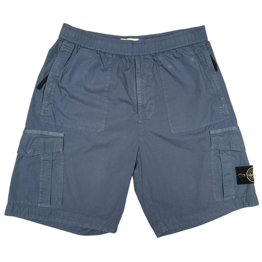 Stone Island SS 2023 Navy Blue Bermuda Cotton Cargo Shorts