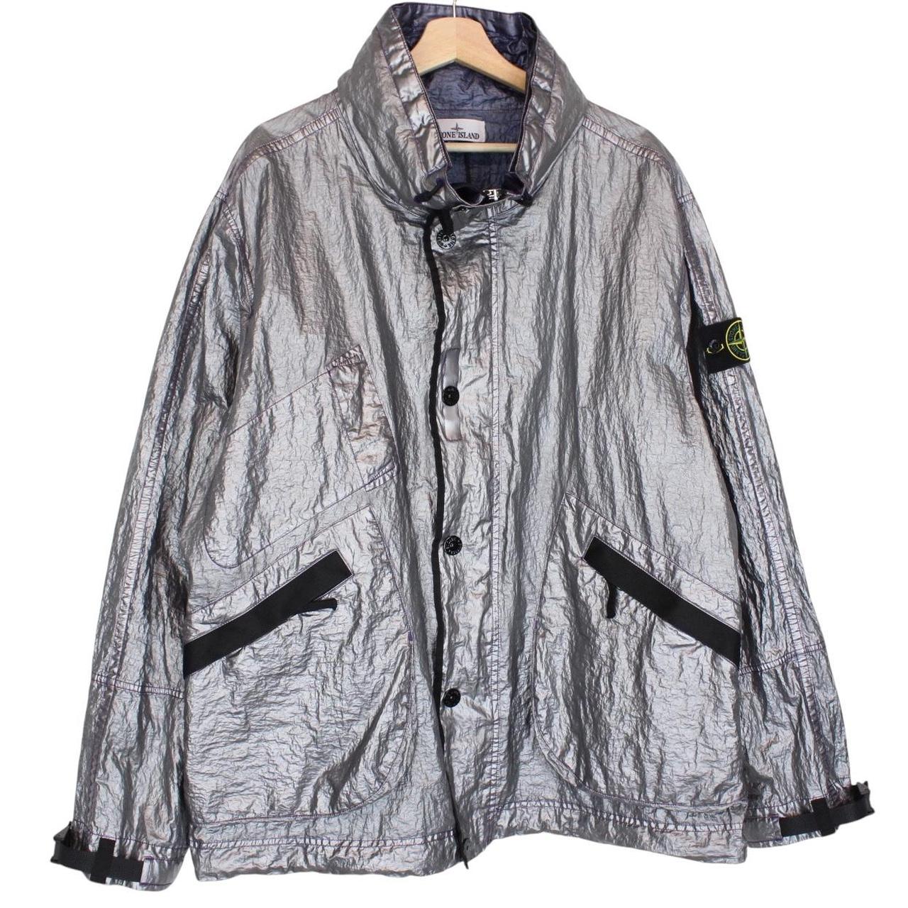 Stone Island SS 2025 Metallic Silver Metal Cover Jacket