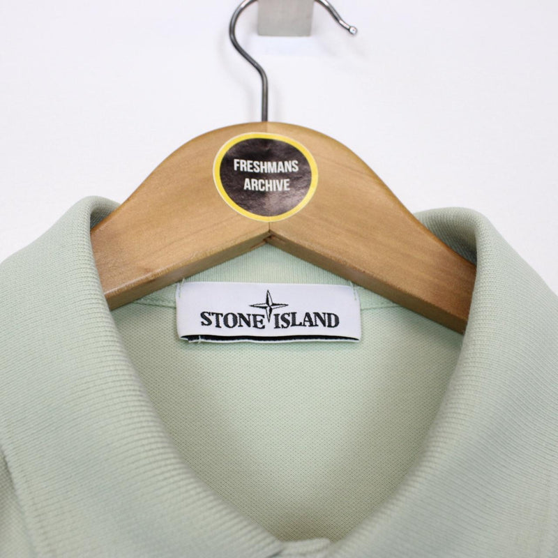 Stone Island Pale Green Short Sleeve Compass Cotton Polo Shirt