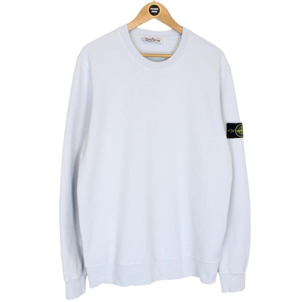 Stone Island SS 2024 Light Blue Cotton Sweatshirt Jumper