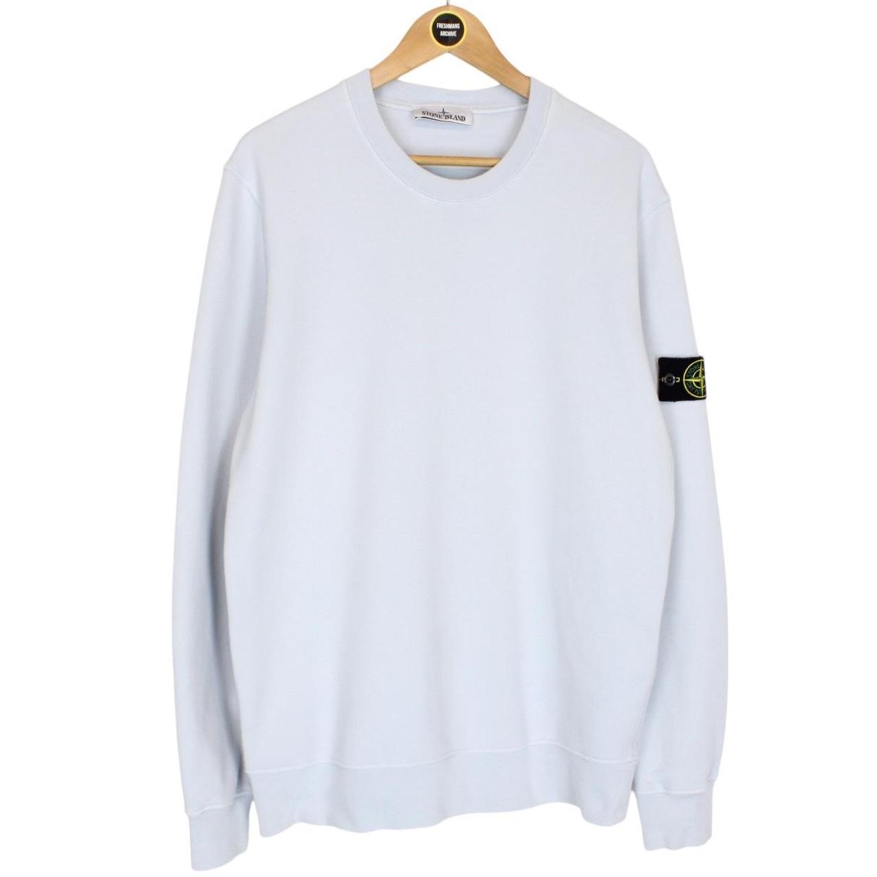 Stone Island SS 2024 Light Blue Cotton Sweatshirt Jumper