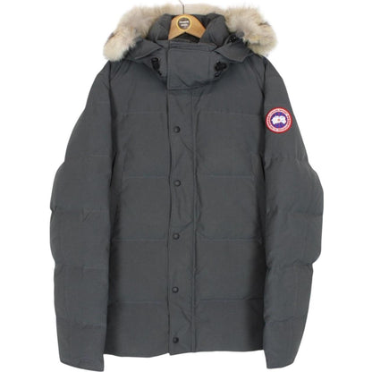 Canada Goose Graphite Grey Wyndham Parka Down Jacket with Fur Trim