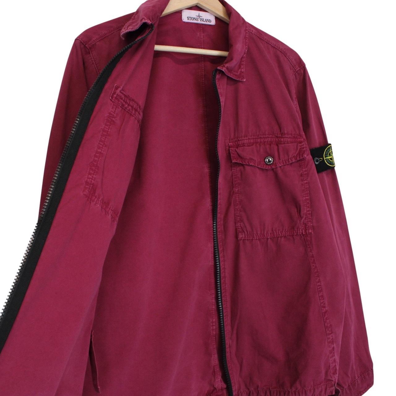 Stone Island AW 2018 Burgundy Full Zip Cotton Overshirt Jacket
