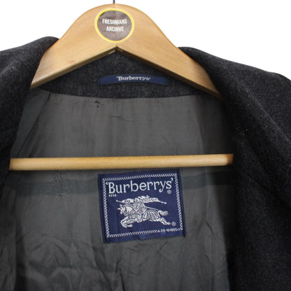 Vintage 90s Burberry Grey Wool Belted Coat
