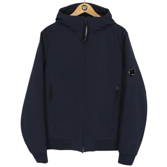 CP Company Navy Blue Soft Shell R Full Zip Goggle Hooded Jacket