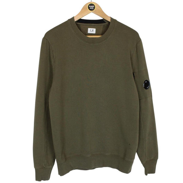 CP Company Khaki Green Goggle Lens Cotton Sweatshirt Jumper