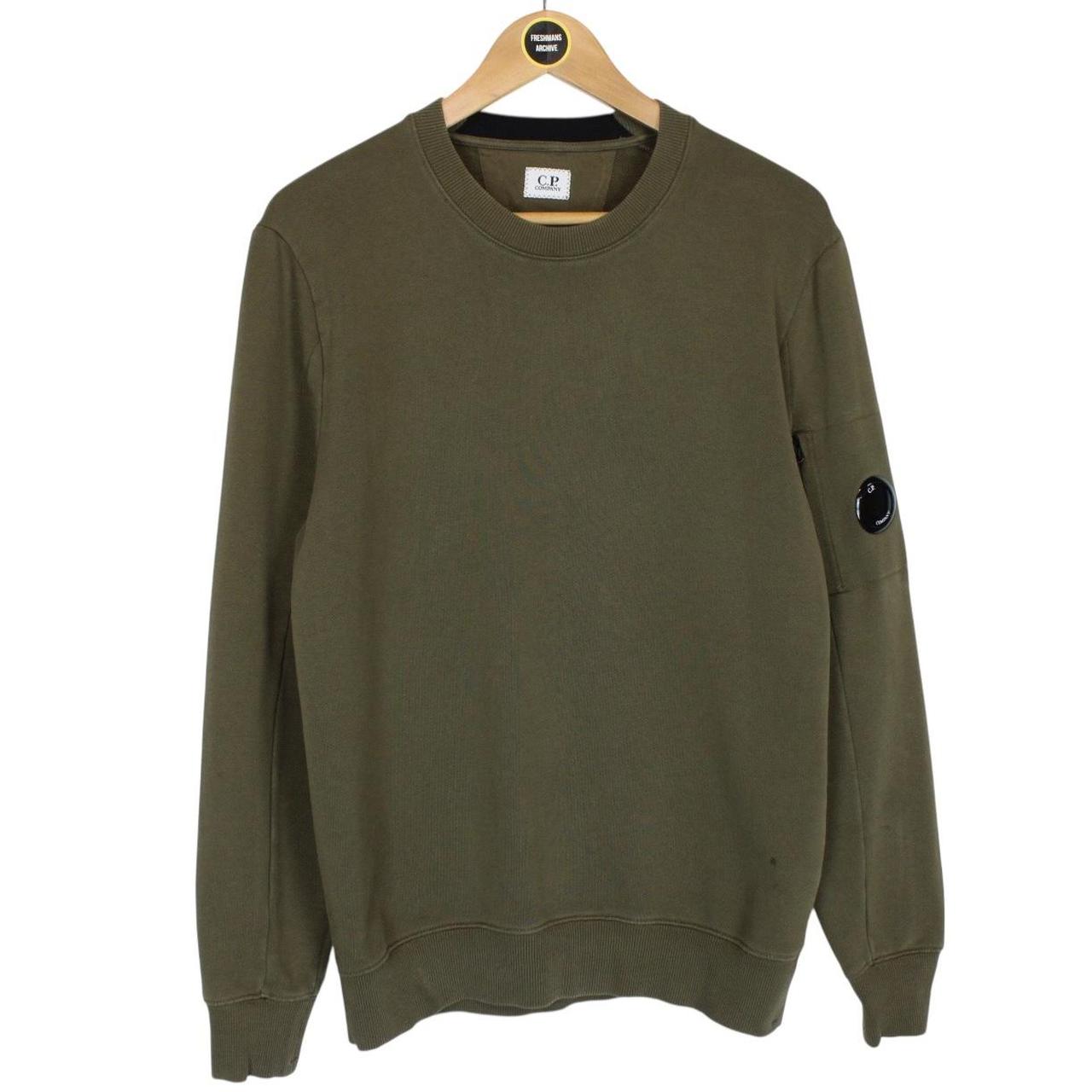 CP Company Khaki Green Goggle Lens Cotton Sweatshirt Jumper