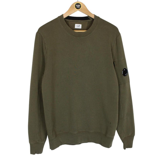 CP Company Khaki Green Goggle Lens Cotton Sweatshirt Jumper
