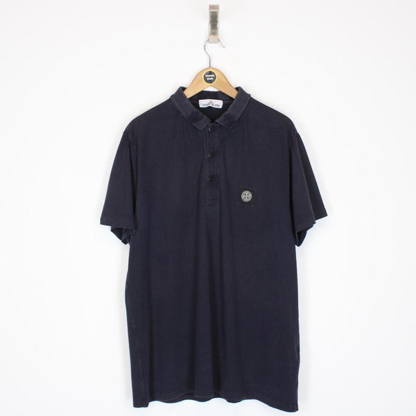 Stone Island SS 2017 Navy Blue Short Sleeve Compass Polo Shirt