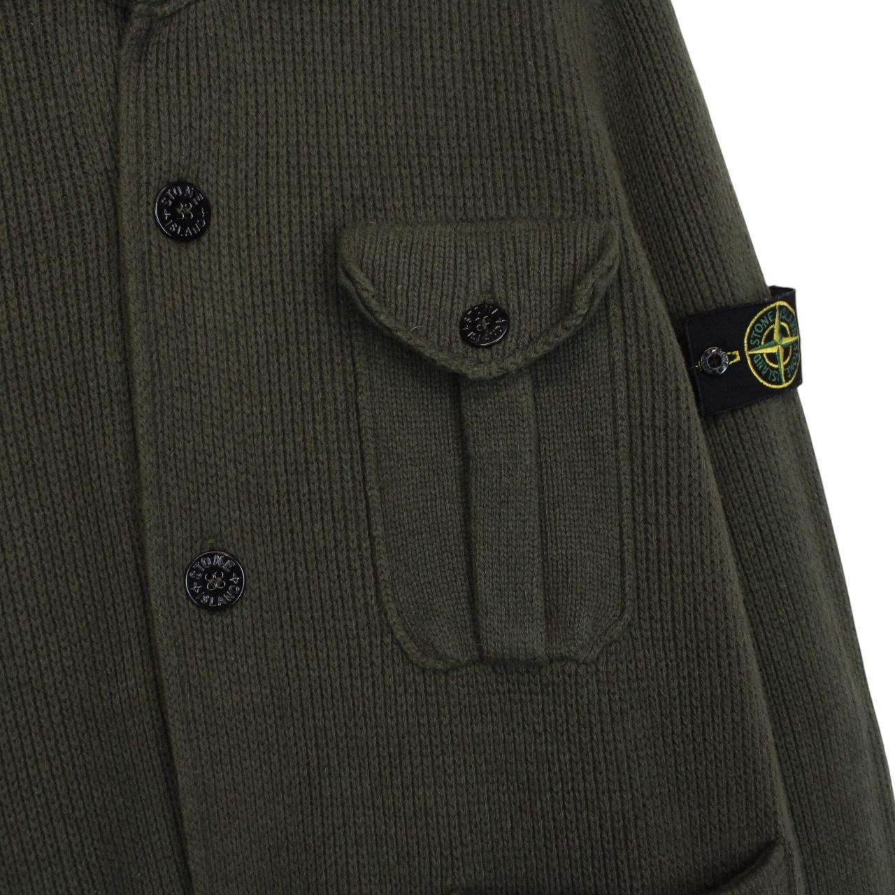 Stone Island AW 2009 Green Heavy Wool Knit Military Style Jumper