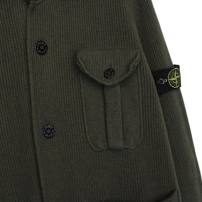 Stone Island AW 2009 Green Heavy Wool Knit Military Style Jumper