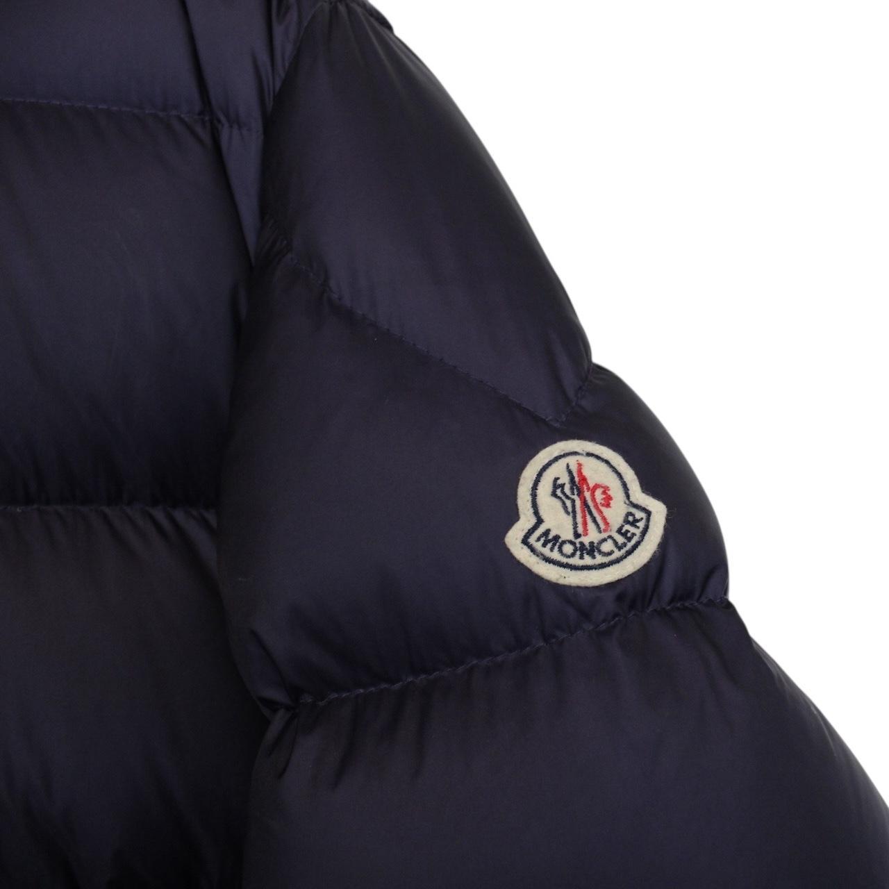 Moncler Chauvon Navy Blue Full Zip Hooded Down Jacket