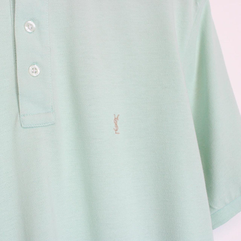 Vintage 00s Yves Saint Laurent Green Short Sleeve Polo Shirt