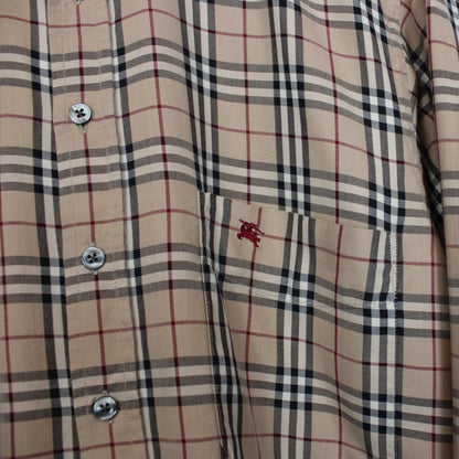 Vintage Burberry London Beige Nova Check Long Sleeve Shirt