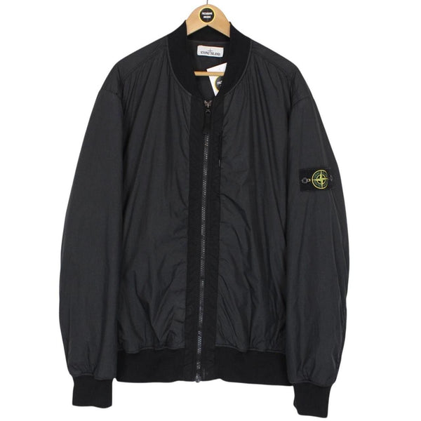 Stone Island AW 2016 Black Garment Dyed Crinkle Reps NY Bomber Jacket