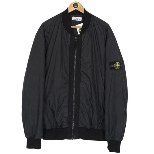 Stone Island AW 2016 Black Garment Dyed Crinkle Reps NY Bomber Jacket