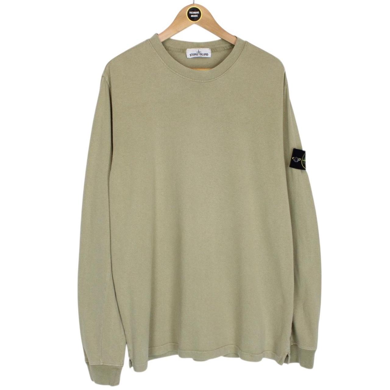 Stone Island Green Long Sleeve Compass Badge T-Shirt