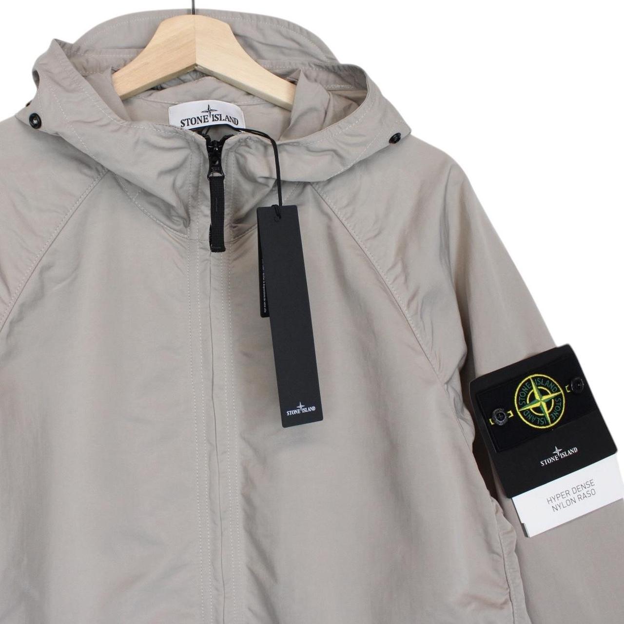 Stone Island SS 2023 Beige Hyper Dense Nylon Raso Full Zip Hooded Jacket