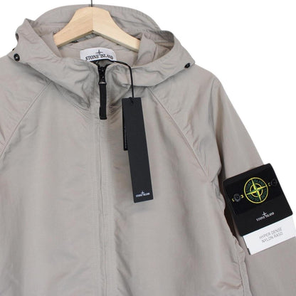 Stone Island SS 2023 Beige Hyper Dense Nylon Raso Full Zip Hooded Jacket