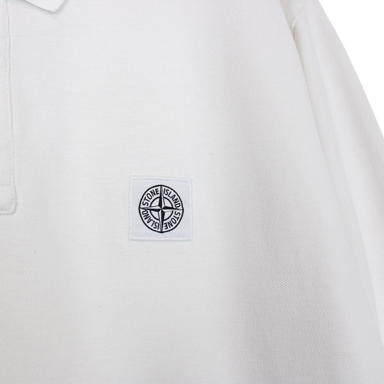Stone Island SS 2016 White Long Sleeve Compass Polo Shirt